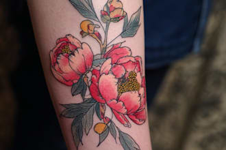 design professional japanese, asian style tattoo design