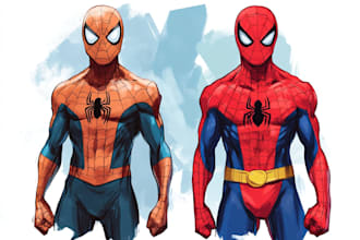 draw illustrate a superhero comic and marvel character