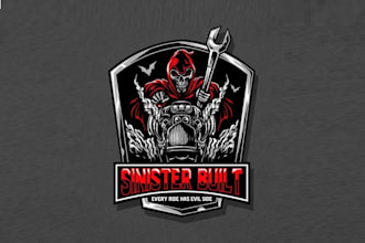 do dynamic dark and evil logo for custom automotive company