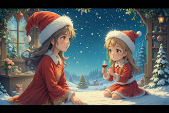 draw design christmas card, greeting card