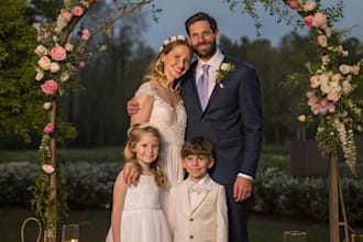 family portrait, couple, and wedding portrait