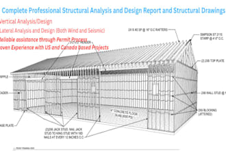 design structural plans, load calculations, analysis and report