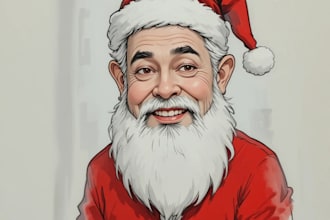 make a christmas holiday caricature cartoon