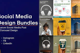 create custom social media post and carousel design