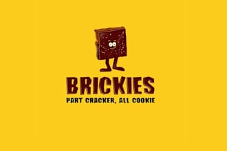 design food brand brickies logo