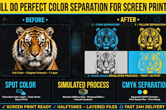 do simulated color separation for screen printing