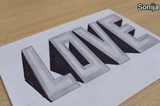 create custom 3d optical illusion drawings and deliver as a PDF file