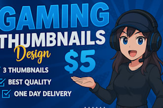 design eye catching gaming thumbnails for youtube