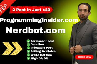 guest post on nerdbot,programminginsider with high da