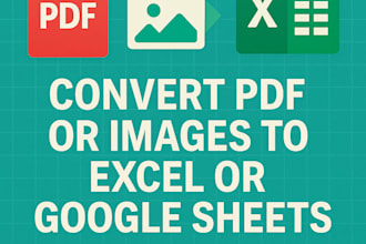 convert PDF or images to excel or google sheets