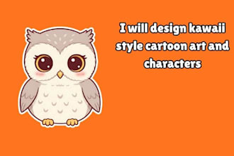 design kawaii style cartoon art and characters