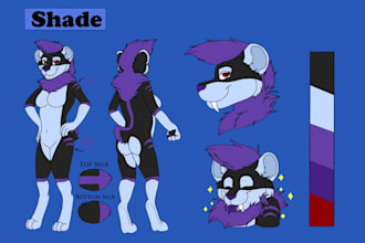 draw detailed furry art, fursona oc, reference sheet commission, furry ref sheet