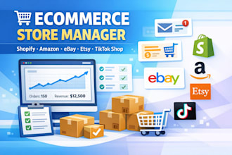 do ecommerce store manager shopify amazon ebay etsy tiktok shop