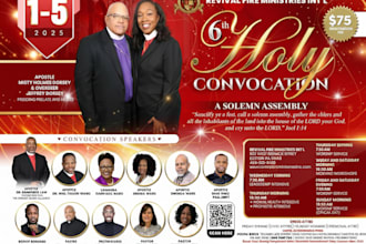 create church flyer design, event flyer or christian social media manager