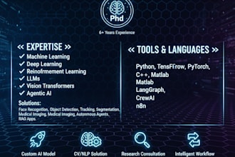 develop deep learning, reinforcement learning and transformers based algorithms