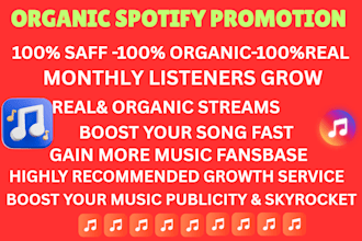 increase spotify streams and 20,000 followers with organic promotion