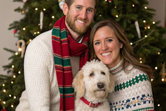 make a christmas couple family or pet portrait