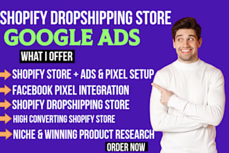 be your shopify expert for dropshipping, facebook ads and google ads setup