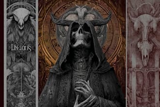 create illustrations for dark, death, and black metal bands