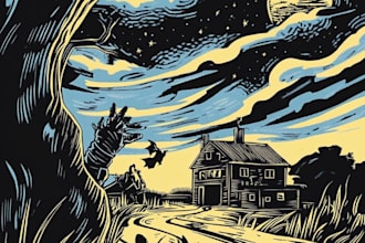create awesome linocut illustration art