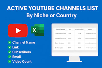 collect youtubers influencers by niche or country