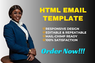 convert PSD, png, jpeg, ai, xd, PDF, figma, image designs to HTML email template