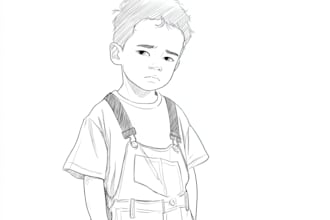 illustrate kids portrait sketch