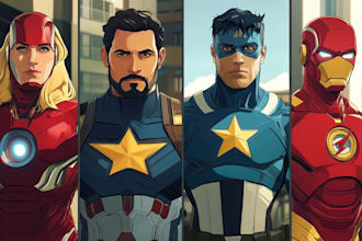 draw you dc or marvel style comic book and superhero