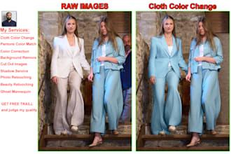 edit cloth color change, recolor, pantone color match