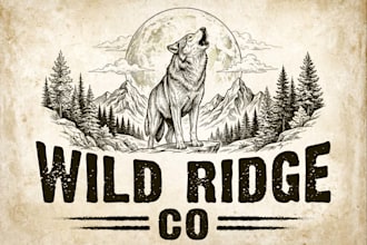 do professional hand drawn vintage logo design illustration