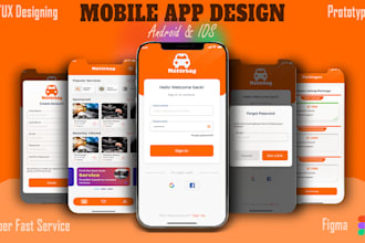 design a modern mobile app uiux for ios and android in figma