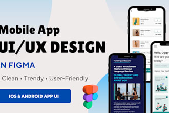 create mobile app ui ux design and user flow in figma