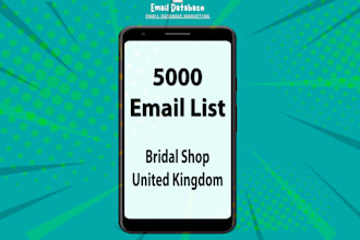 bridal shops email list, 5000 email database, UK