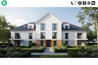 make 3d output of the architecture of the house and the villa