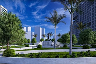 buildup 3d urban development plans,skyscraper design,realistic landscape renders
