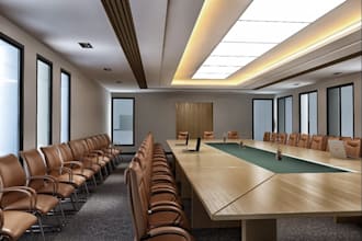render 3d office interior model, company building residencies, conference room