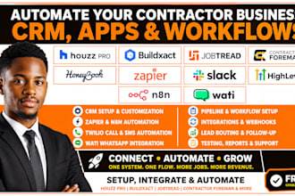 houzz pro buildxact jobtread contractor foreman honeybook zapier slack ghl n8n