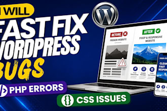 fix wordpress bugs, PHP errors and responsive CSS issues