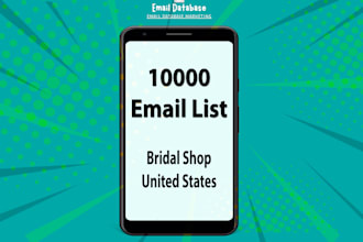 bridal shops email list, 10 000 email database, USA