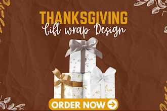 design custom thanksgiving gift wrap, packaging, and holiday labels