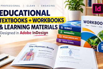 design educational textbooks, workbooks and learning materials in indesign