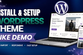 install and setup wordpress theme like demo