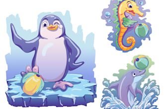 draw animal children illustration