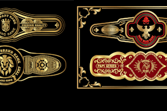 do premium vintage cigar brands label logo and cigar box design