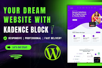 design wordpress website using kadence blocks, kadence, kadence pro