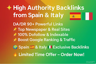 do 100 unique high da quality italy backlinks spainish link building SEO service