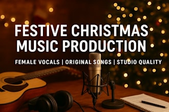produce festive christmas music with warm vocals and instruments