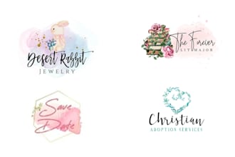 create a beautiful and unique watercolor logo for your brand