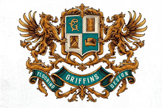 create luxury emblem regal heraldic family crest coat of arms royal logo design