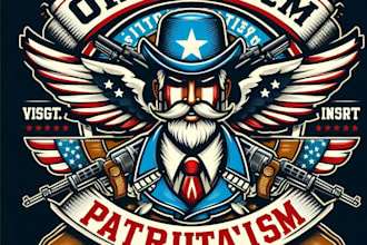 create a vintage patriotic mascot logo with t shirt design